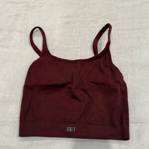 Set Active Maroon Sculptflex Sports Bra, Size: S
